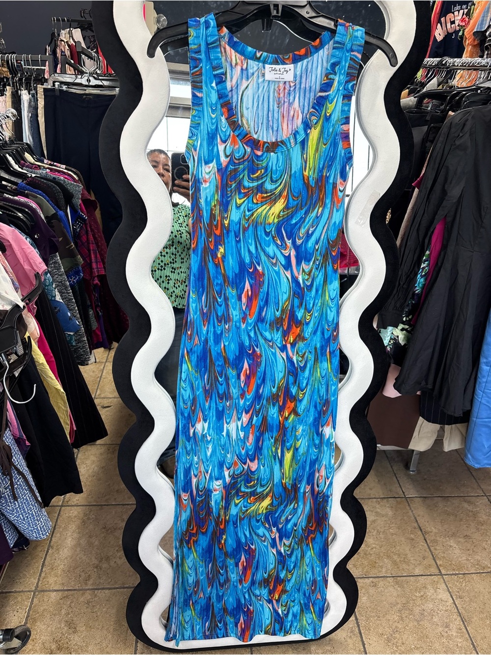 Jolie & Joy Blue Multi-Print Sleeveless Maxi Dress by John Mark
